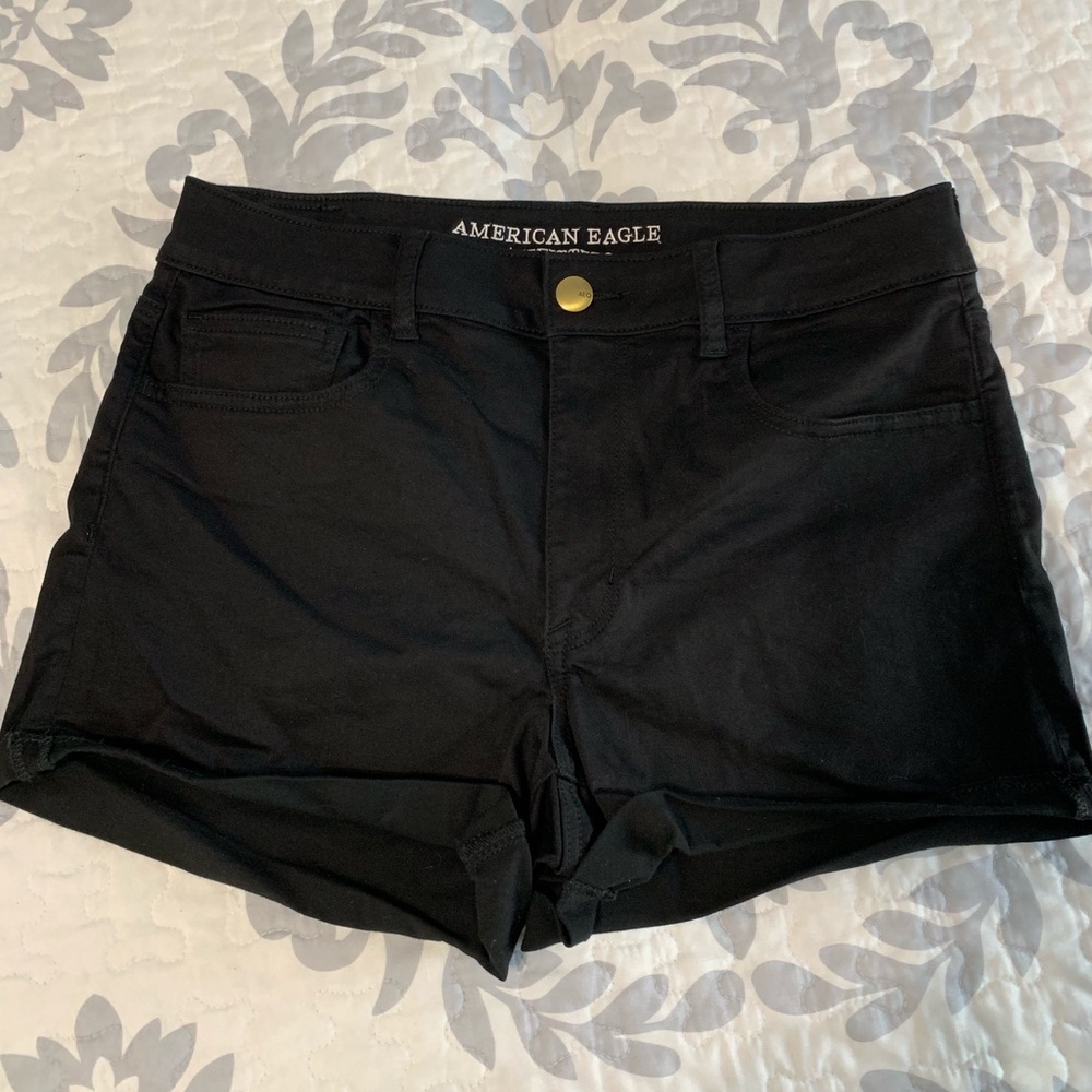 Black American Eagle Hi Rise Shorts